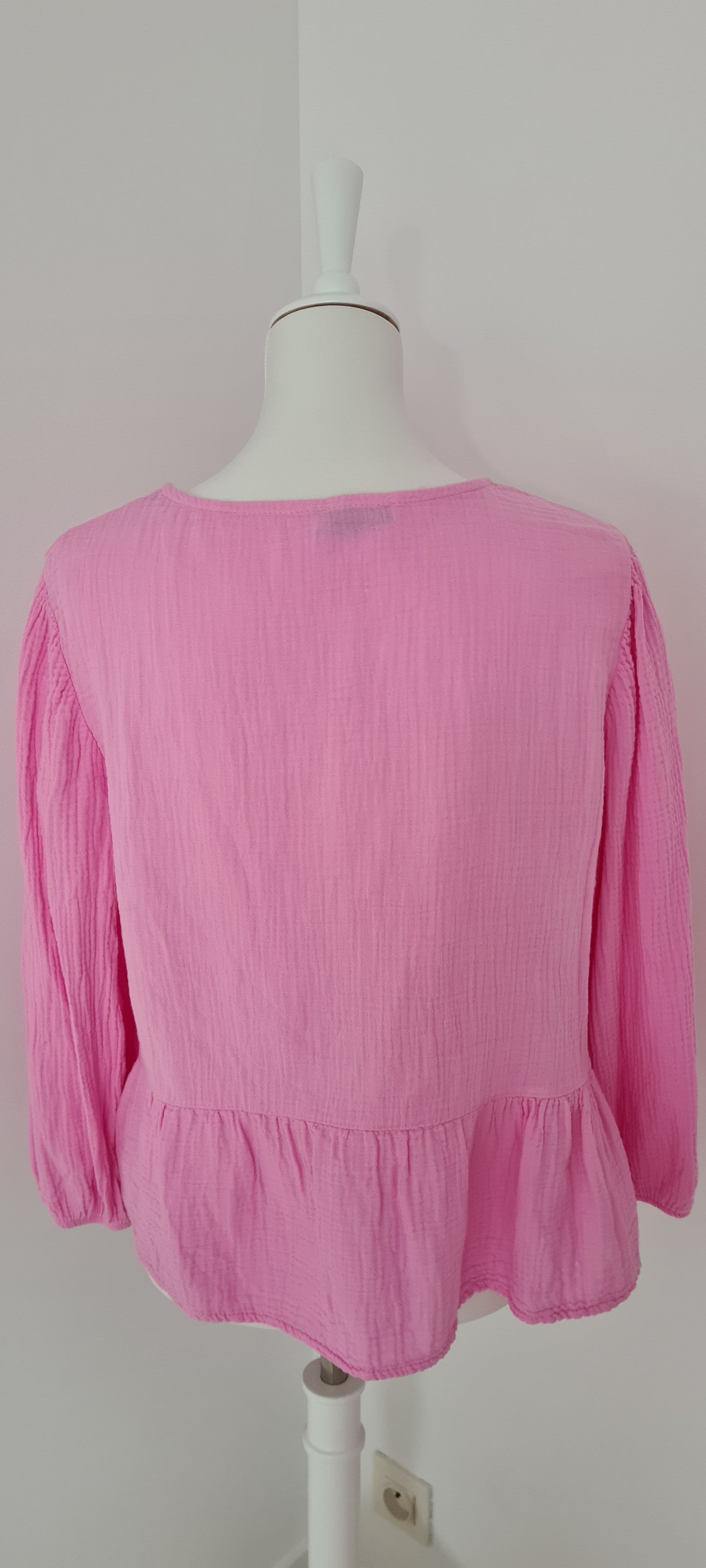 Blouse gaze de coton rose Taille unique