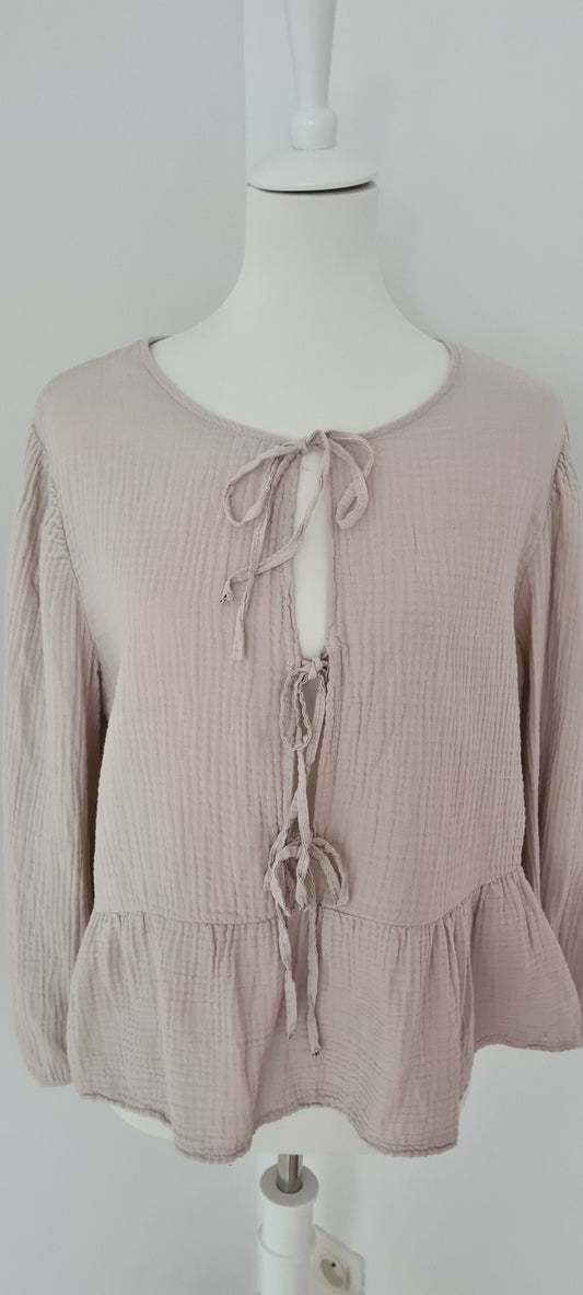 Blouse gaze de coton beige Taille unique